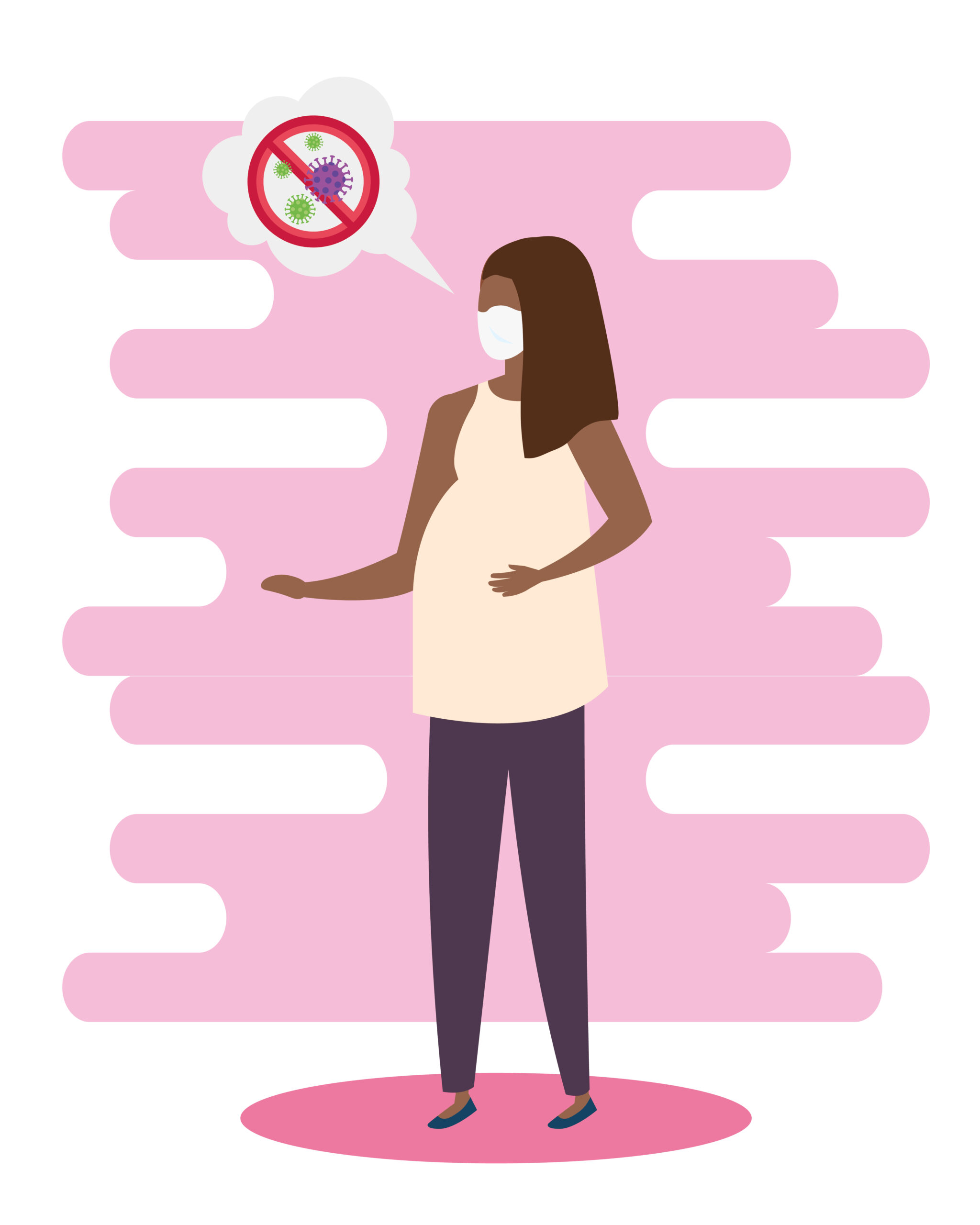 pregnancy woman using face mask for covid19 pandemic